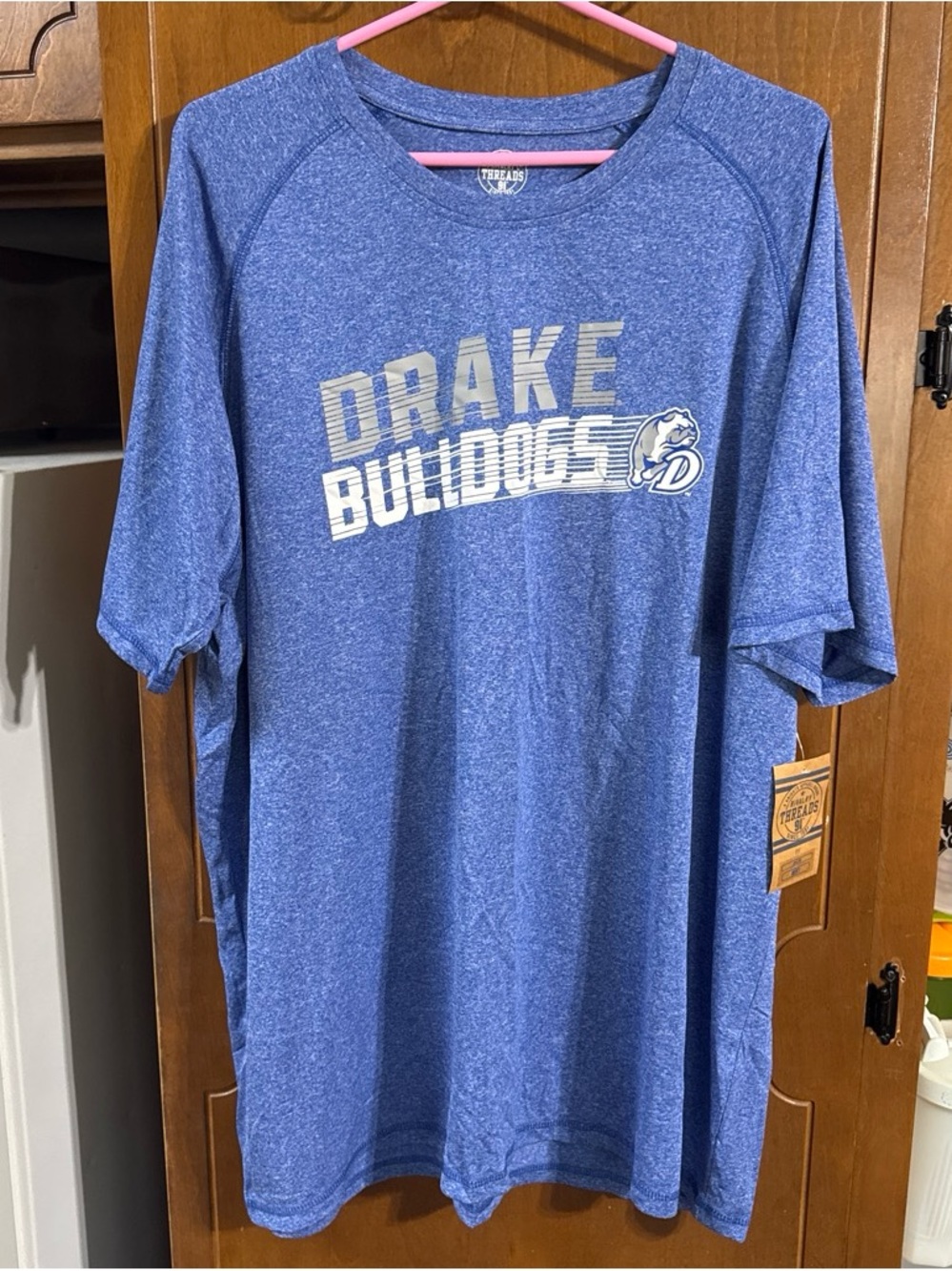 Drake Bulldogs Men’s XXL Blue Short-Sleeve Sports Tee